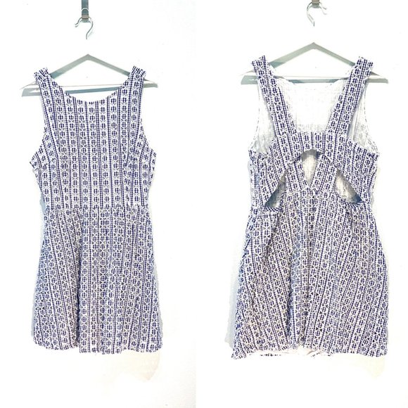 Asos Fit & Flare Summer Eyelet Dress with Gingham Circle Embroidery - Picture 1 of 10